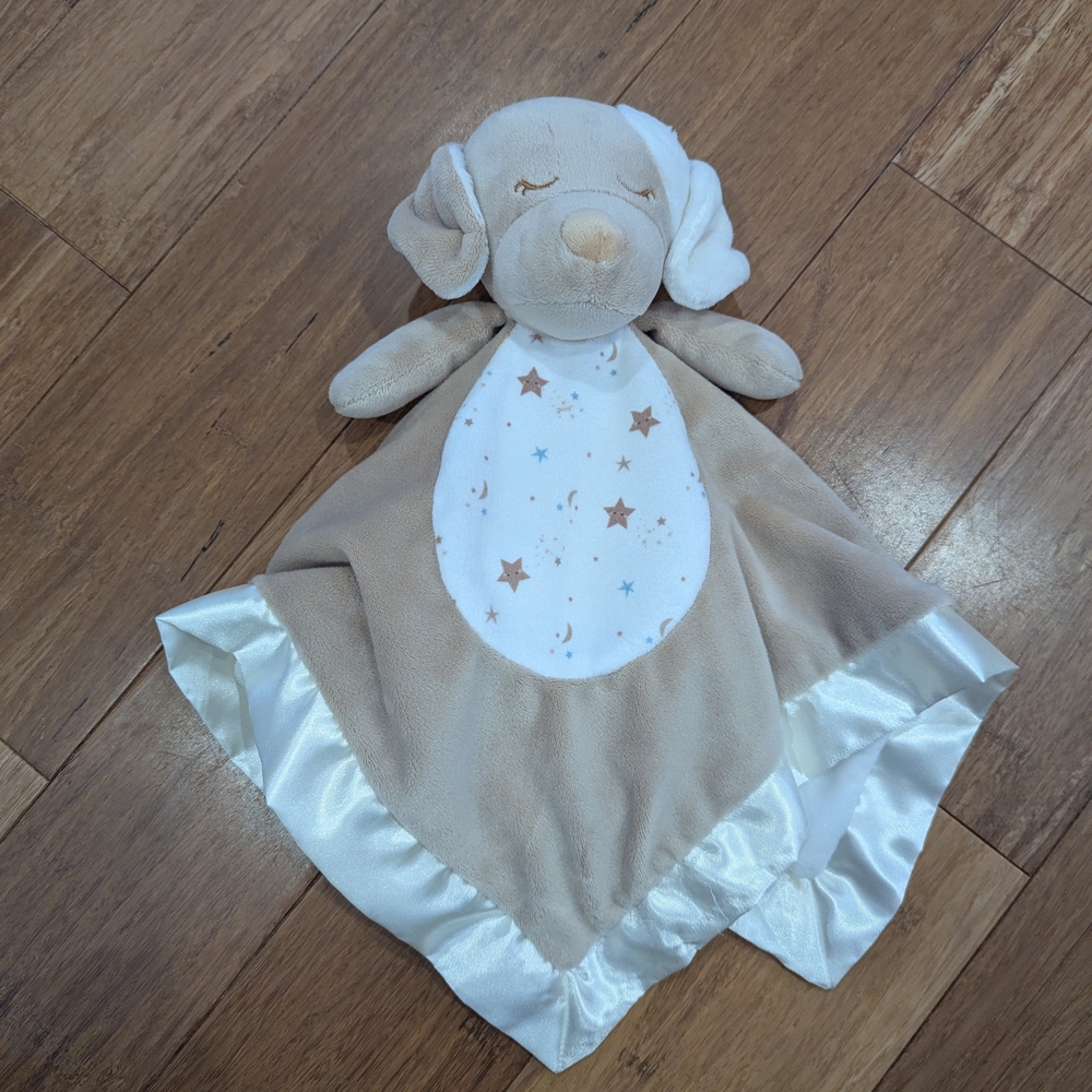 Douglas Baby, Tan and White Puppy Lovey Blanket